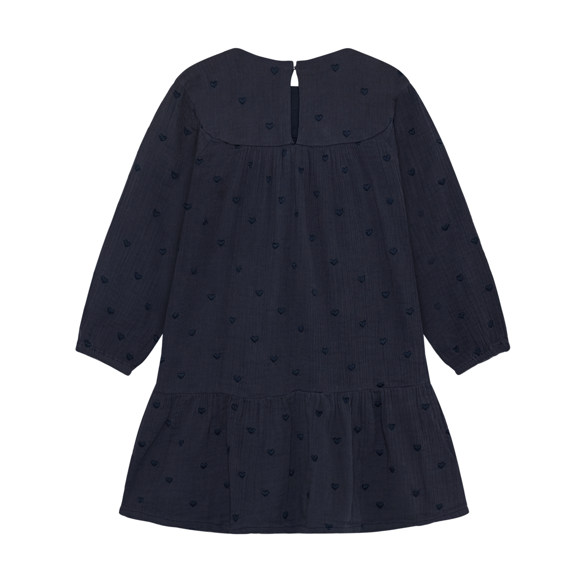 En Fant Kleid mit getickten Herzchen - Blau