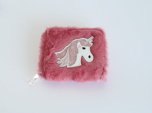 KisMe Geldbörse Plüsch mit Einhorn - Aprikot