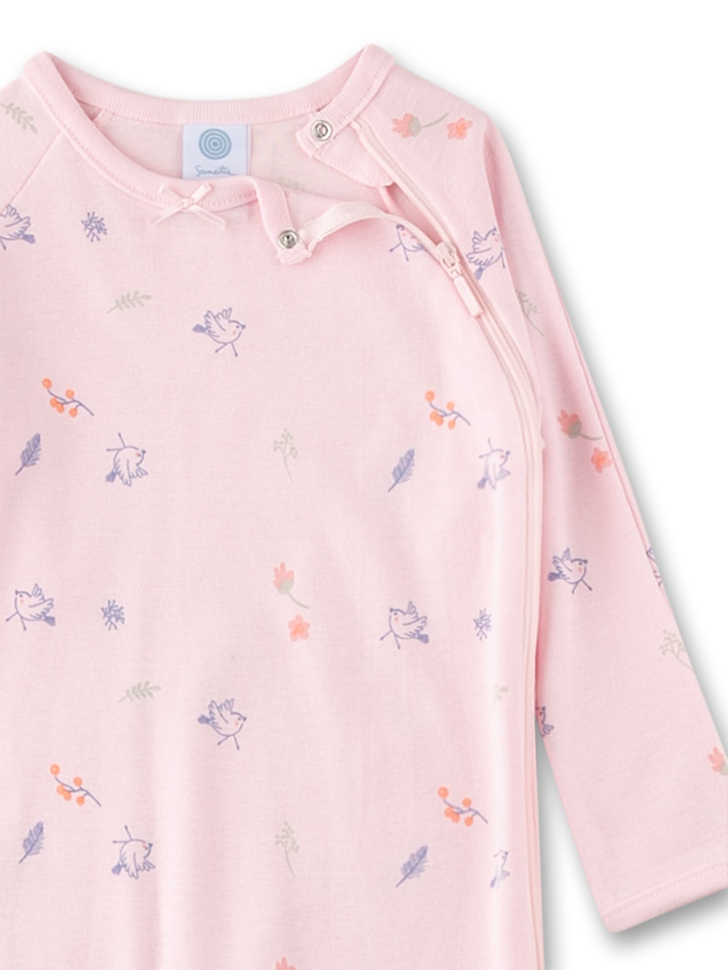 Sanetta "Strampler" mit seitlichem Reißverschluss, allover Druck - Rosa