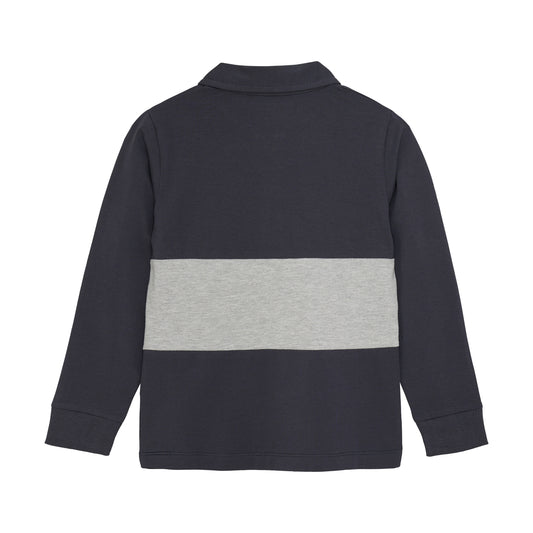 En Fant "Poloshirt" mit Blockstreifen - Ebony