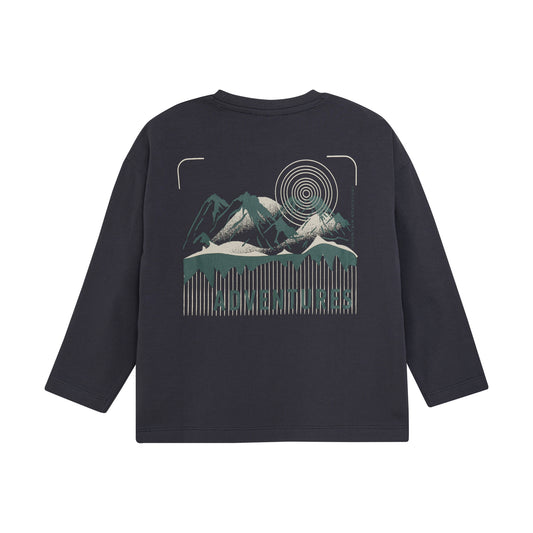 En Fant "T-Shirt langarm" mit Rückendruck - Ebony