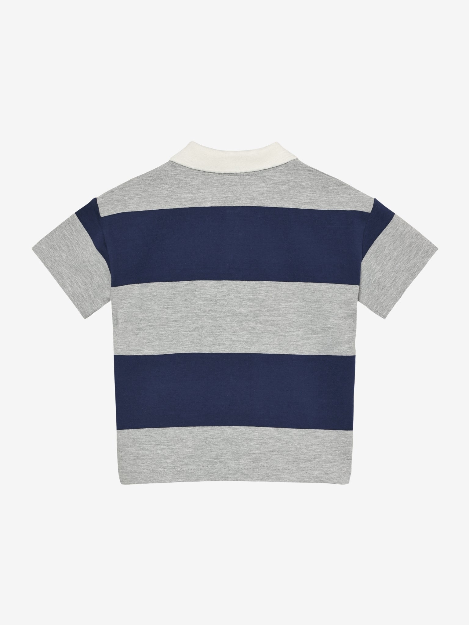 En Fant Poloshirt mit Blockstreifen - Light Grey Melange