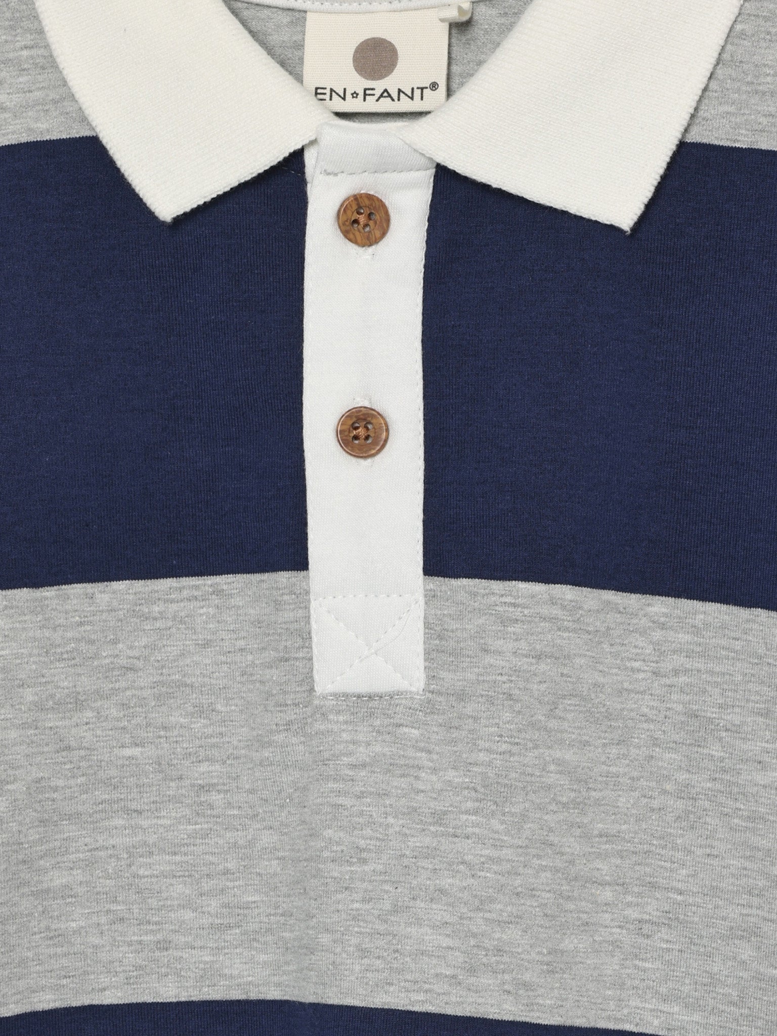 En Fant Poloshirt mit Blockstreifen - Light Grey Melange