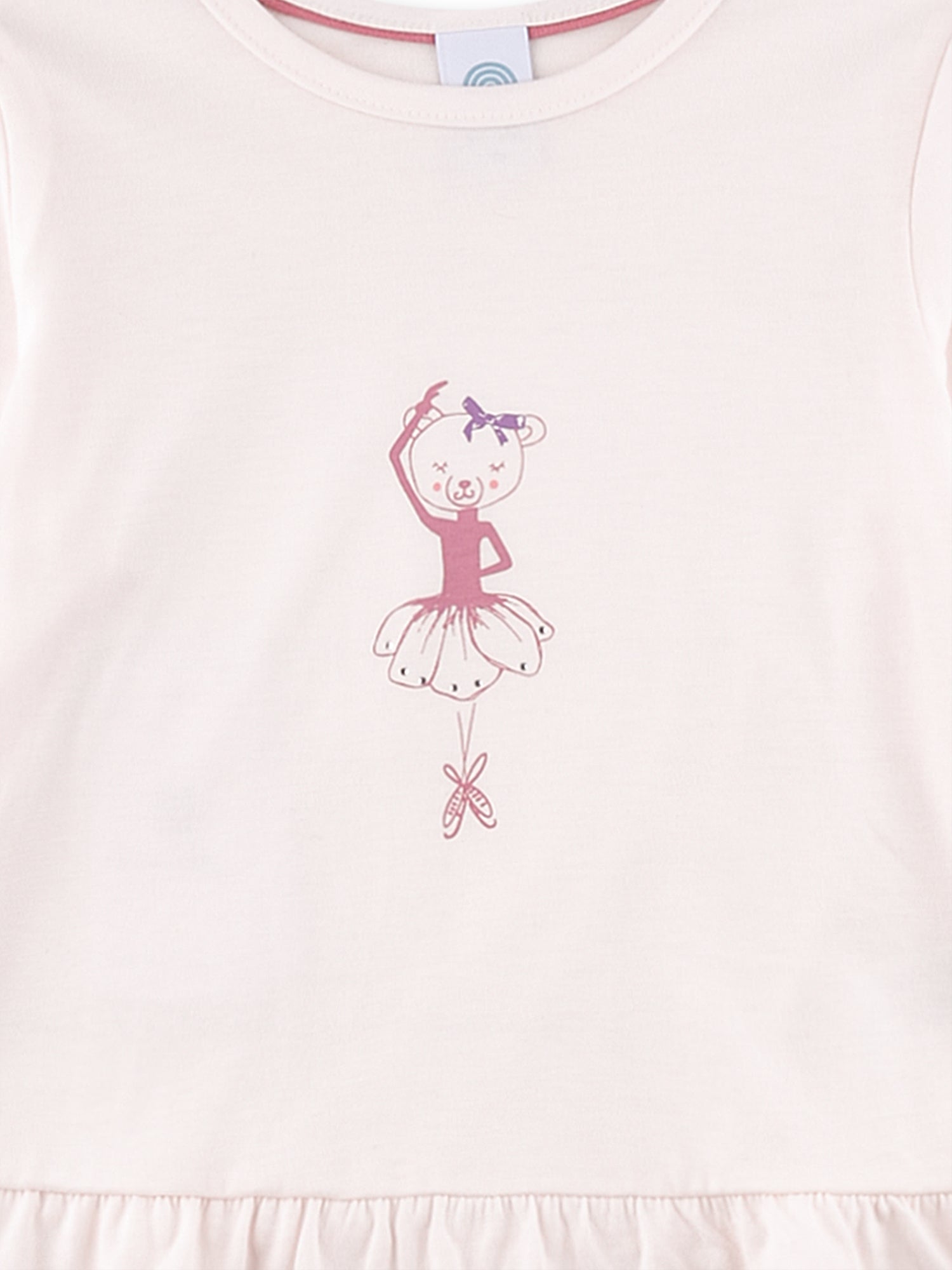 Sanetta "Schlafanzug lang" mit Volant und allover Druck - Rosy Quarz