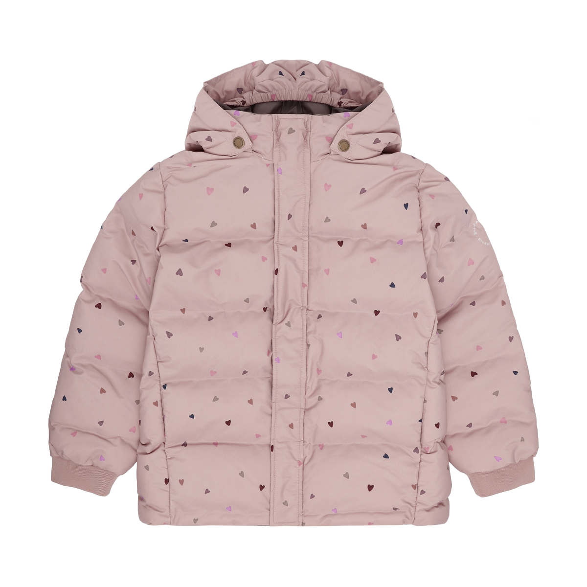 En Fant Outdoor Jacke mit Herzchen - Rosa