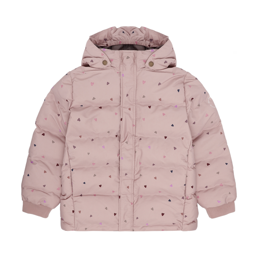 En Fant Outdoor Jacke mit Herzchen - Rosa