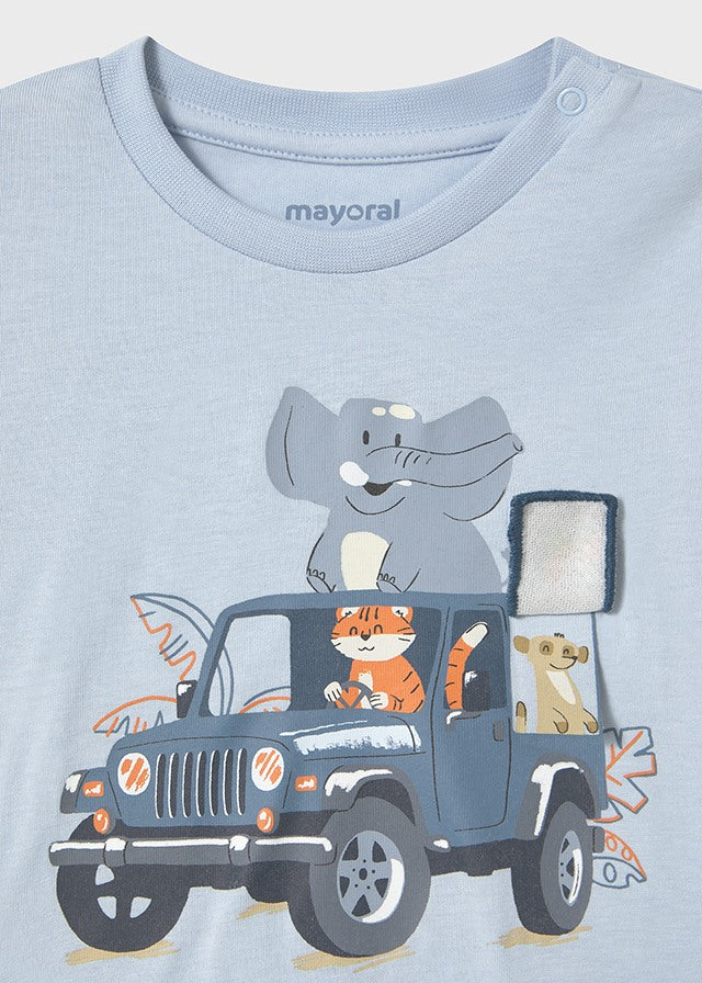 Mayoral "T-Shirt" Fahrzeug - Himmelblau