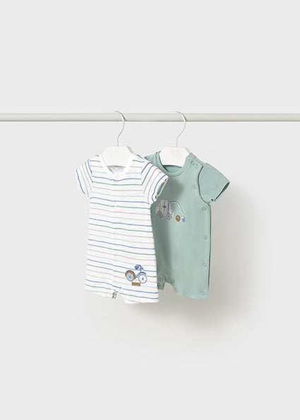 Mayoral Doppelpack Strampler, Mint und gestreift