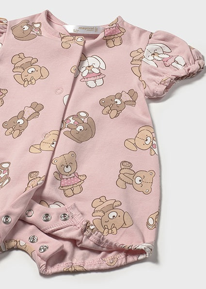 Mayoral Strampler mit Bärchen Druck, Rosa