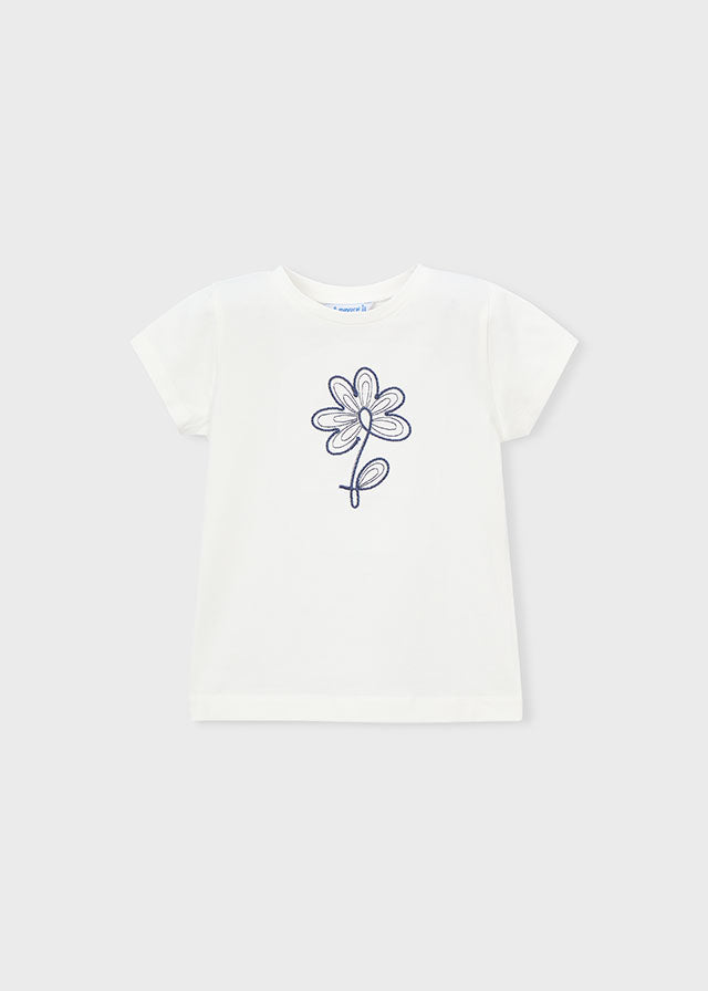 Mayoral T-Shirt mit Blume - Roh