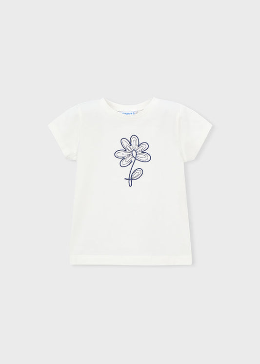 Mayoral T-Shirt mit Blume - Roh
