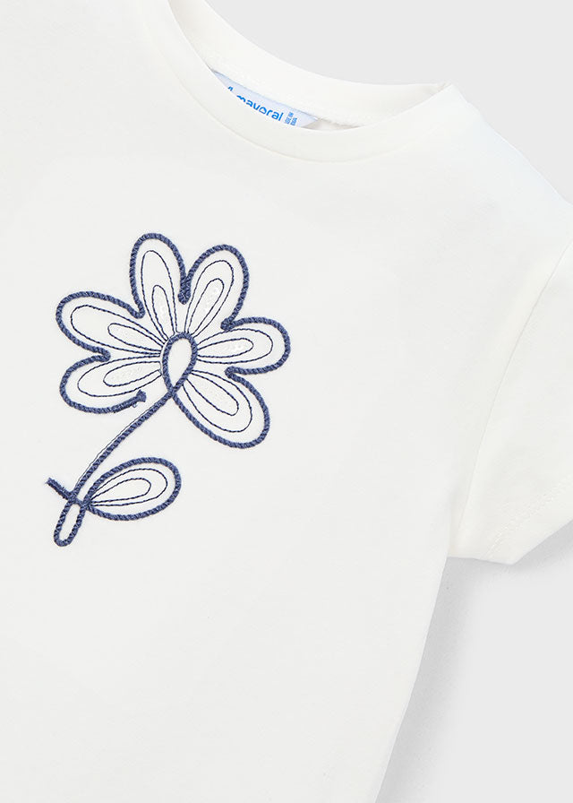 Mayoral T-Shirt mit Blume - Roh
