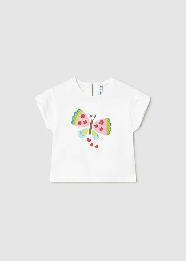 Mayoral T-shirt mit Schmetterling - Weiss