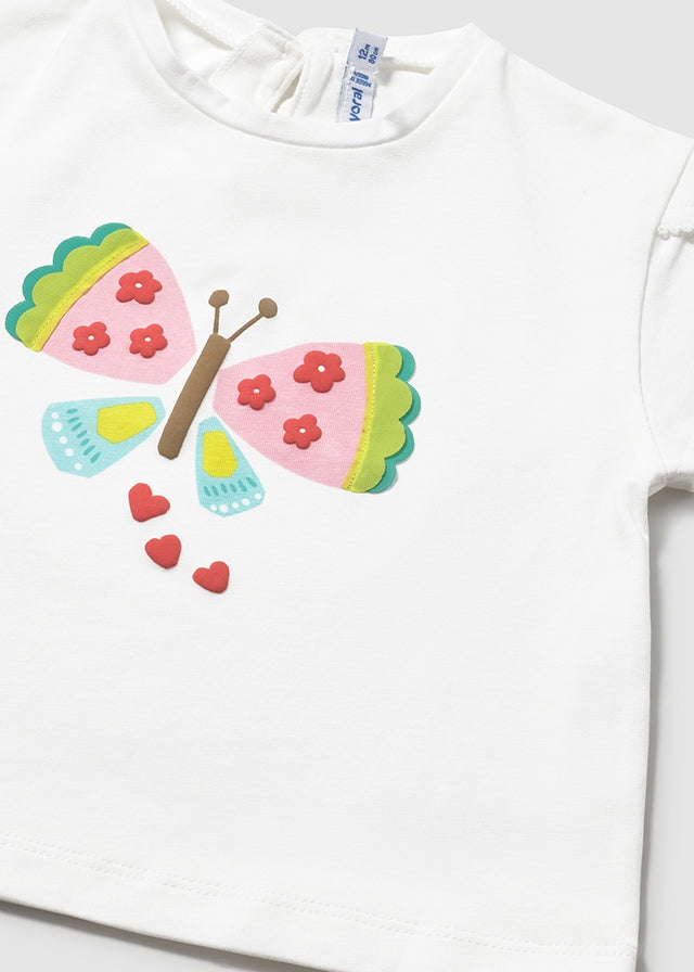 Mayoral T-shirt mit Schmetterling - Weiss