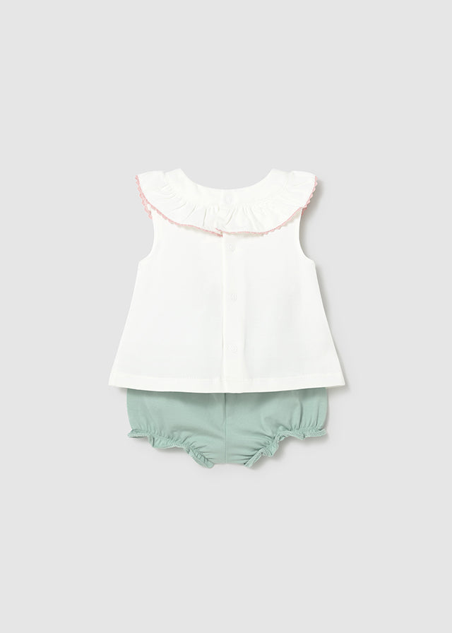 Mayoral Set 4 teilig mit Blümchen - Aqua