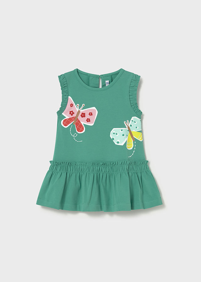 Mayoral Kleid mit Schmetterlingen - Smaragd