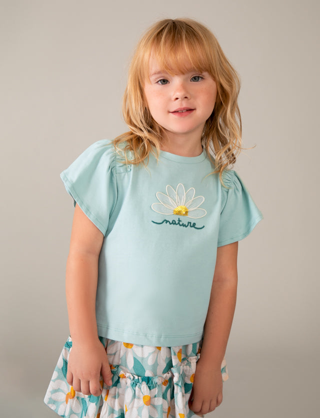 Mayoral T-Shirt mit Flügelärmchen und Druck - See
