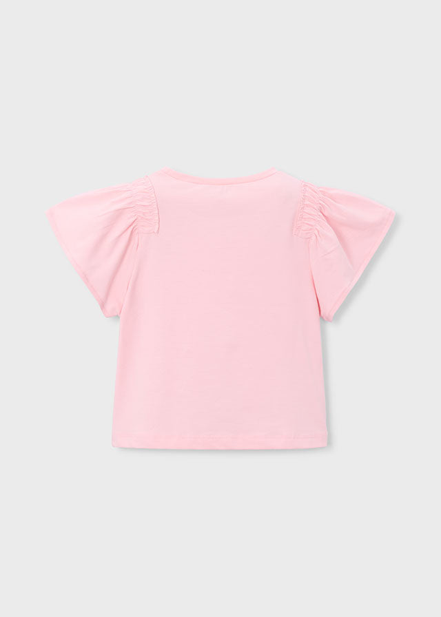 Mayoral T-Shirt mit Flügelärmchen und Druck - Blossom