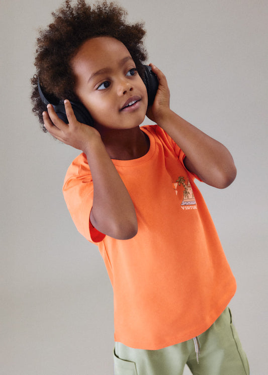 Mayoral T-Shirt mit Rückendruck - Orange