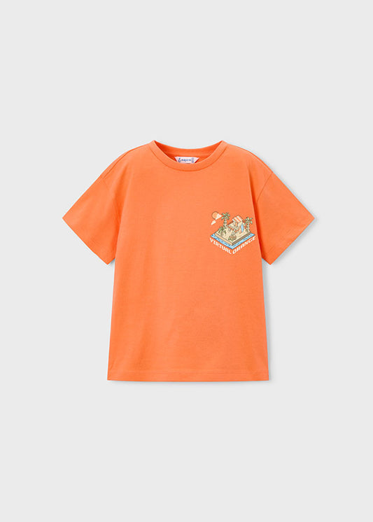 Mayoral T-Shirt mit Rückendruck - Orange