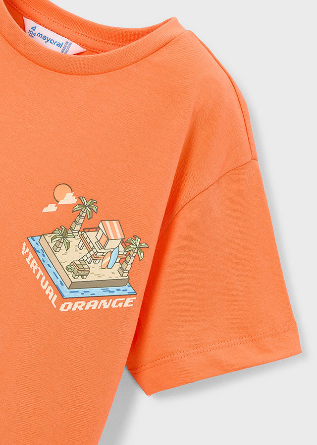 Mayoral T-Shirt mit Rückendruck - Orange