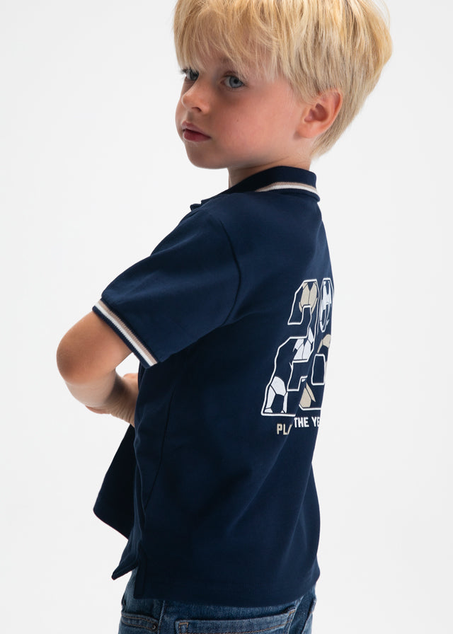 Mayoral Poloshirt mit Rückendruck - Marineblau