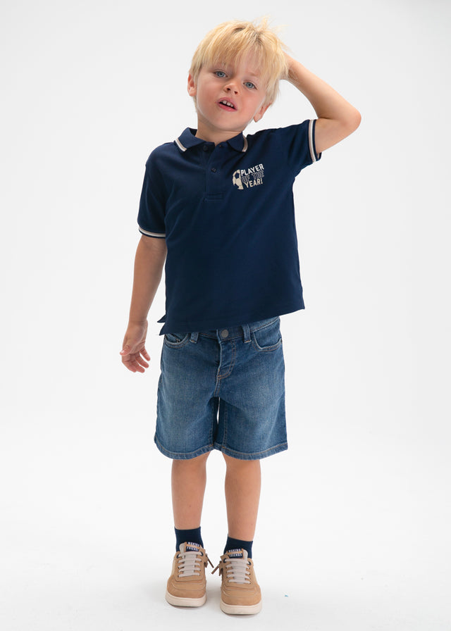 Mayoral Poloshirt mit Rückendruck - Marineblau