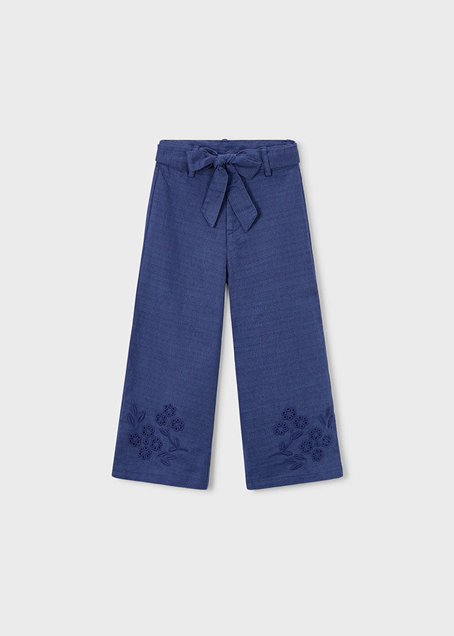 Mayoral bestickte Leinenhose - Porzellan