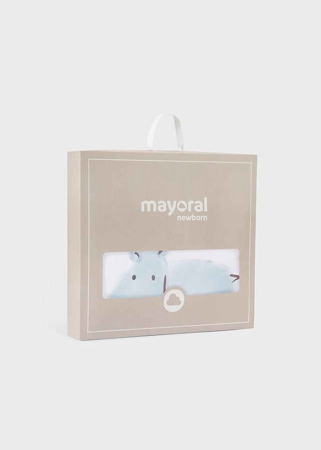 Mayoral Babydecke, bedruckt mit Tieren - Haselnuss