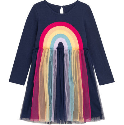 Danamade Kleid "Frieda"  Blau-Regenbogen