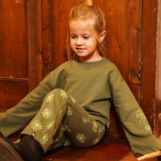Koko Noko "Sweatshirt" mit ausgestellten Ärmel und Stickerei - Army Green