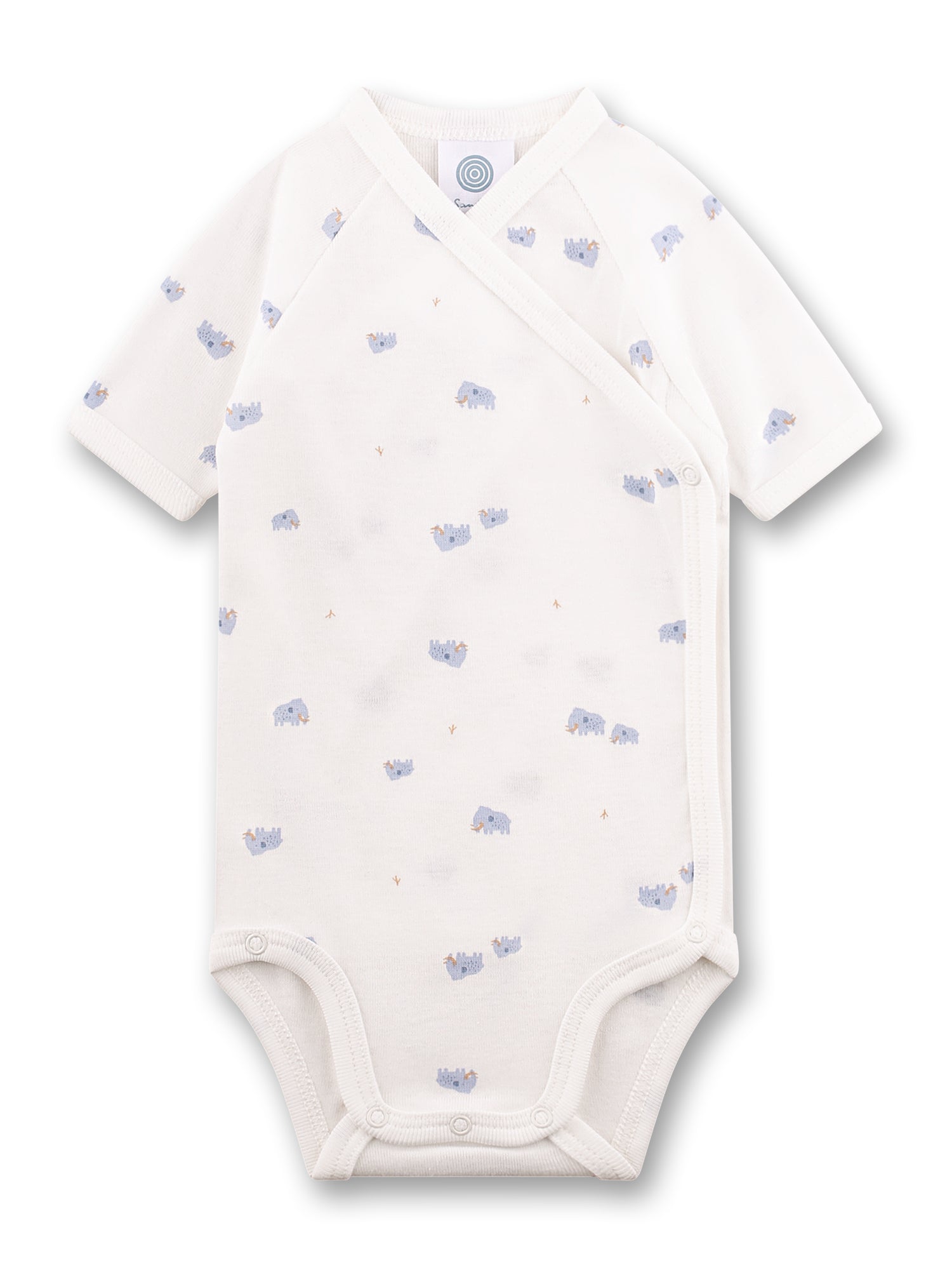 Sanetta "Wickelbody kurzarm" allover Druck - White Pebble