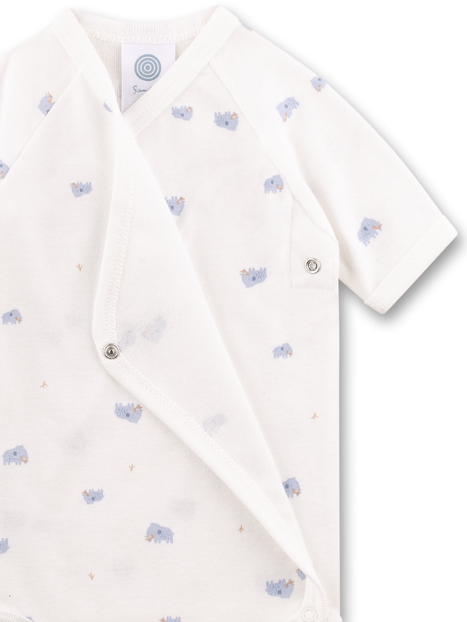 Sanetta "Wickelbody kurzarm" allover Druck - White Pebble