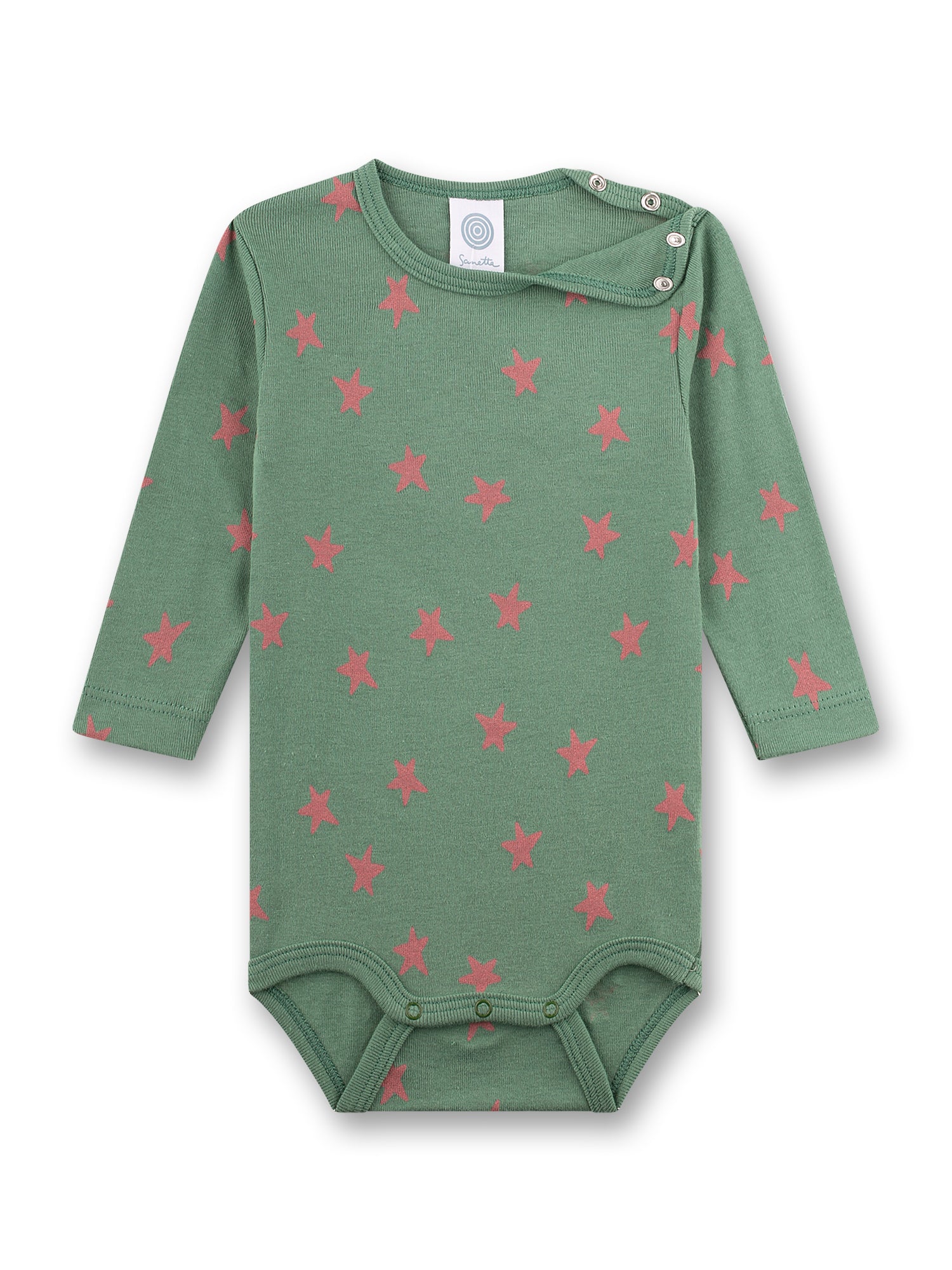 Sanetta "Body langarm" mit Sternen - Dark Ivy