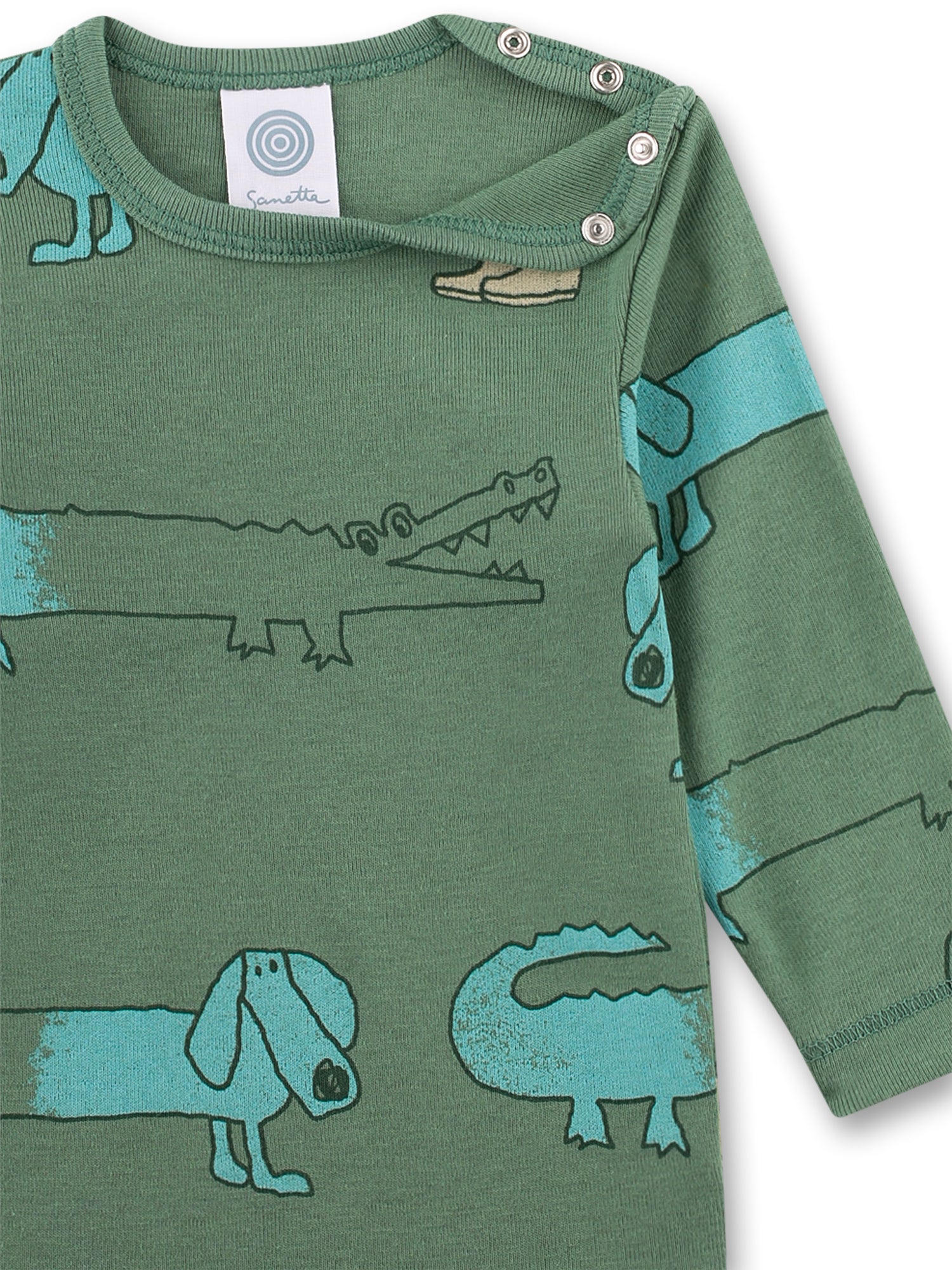 Sanetta "Body langarm" allover Druck - Dark Ivy