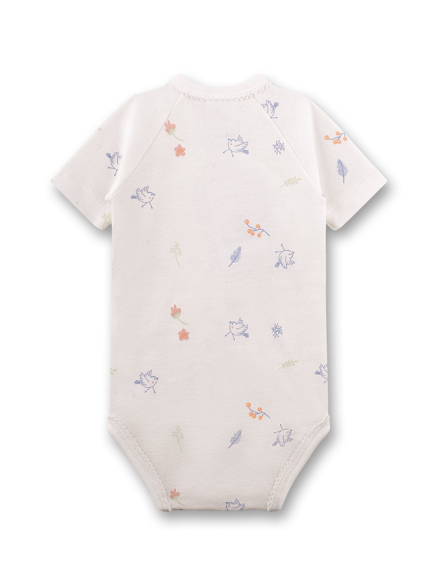 Sanetta "Wickelbody kurzarm" allover Druck - White Pebble