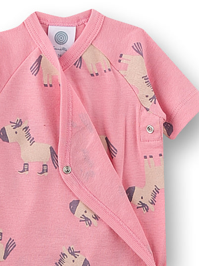 Sanetta "Wickelbody kurzarm" allover Druck - Sweety