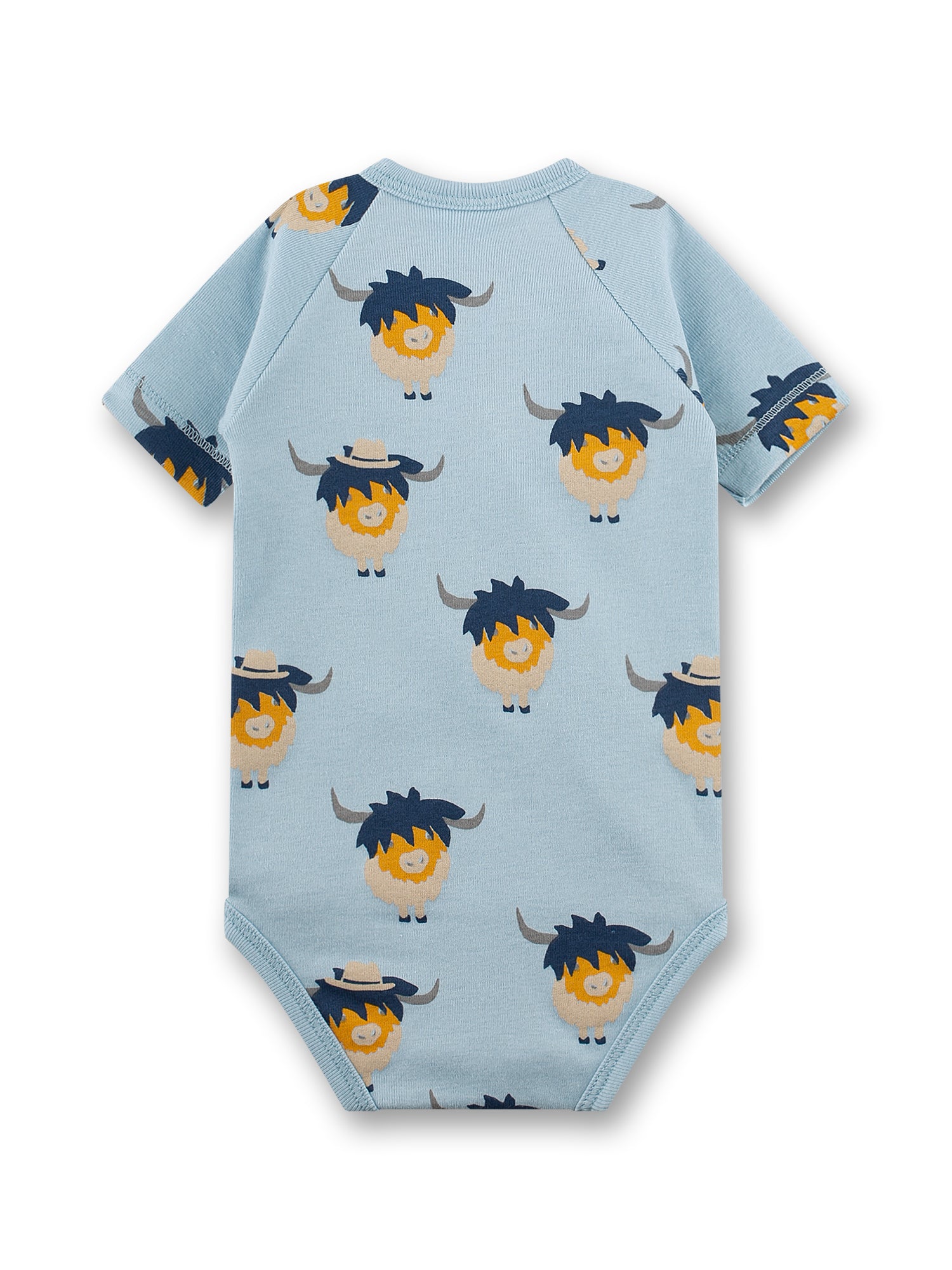 Sanetta "Wickelbody kurzarm" - allover Druck - Blue Pale