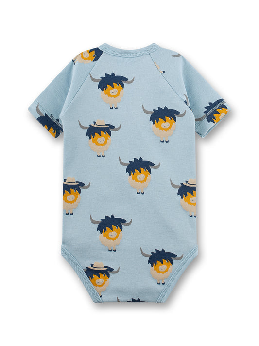 Sanetta "Wickelbody kurzarm" - allover Druck - Blue Pale