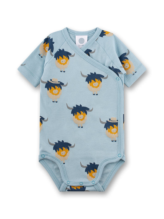 Sanetta "Wickelbody kurzarm" - allover Druck - Blue Pale