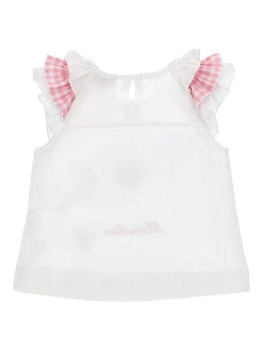 Monnalisa T-Shirt mit Rüsche und Blumenprint