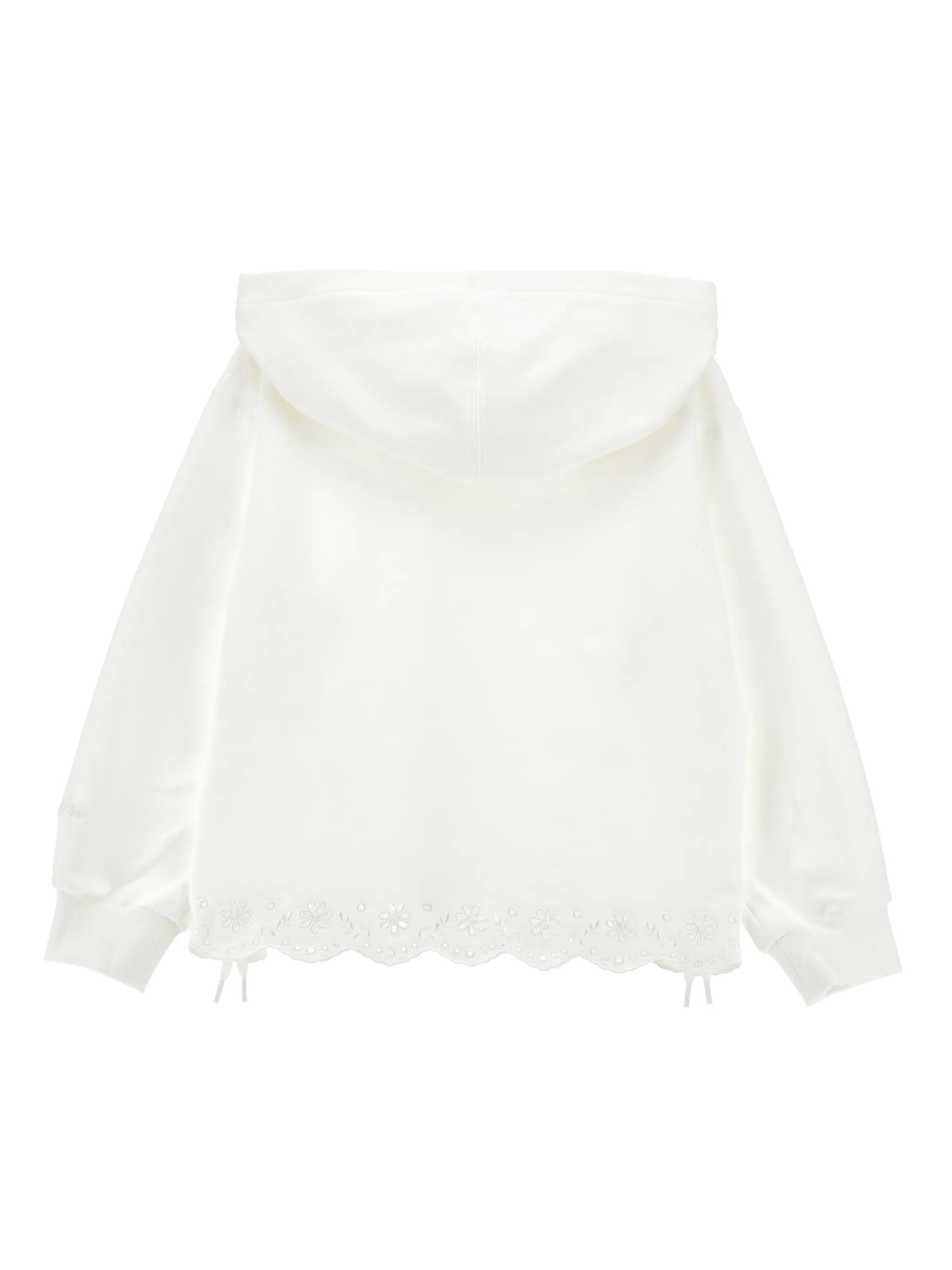 Monnalisa Sweatshirt mit Kapuze und gesticktem Saum