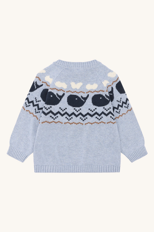 Hust & Claire Strickpullover mit Muster - Sky Melange
