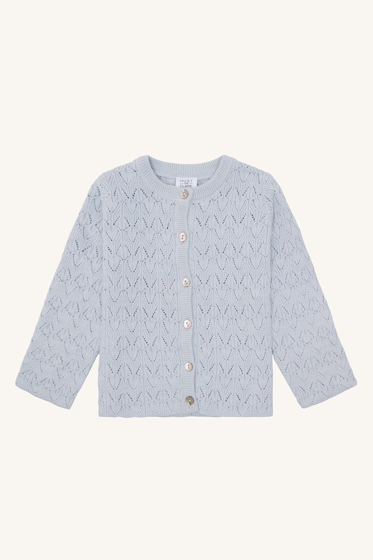 Hust & Claire Strickjacke "Cilja" Winter Sky mit Lochmuster