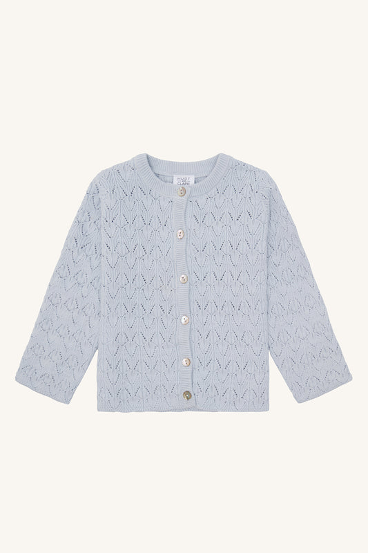 Hust & Claire Strickjacke "Cilja" Winter Sky mit Lochmuster