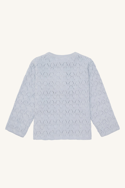 Hust & Claire Strickjacke "Cilja" Winter Sky mit Lochmuster