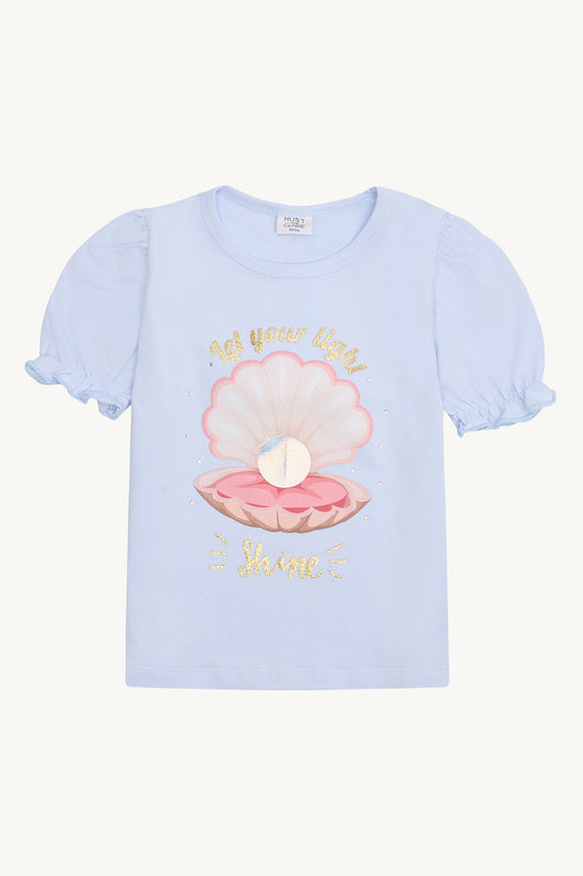 Hust & Claire T-Shirt "Alma" White mit Muschel Motiv