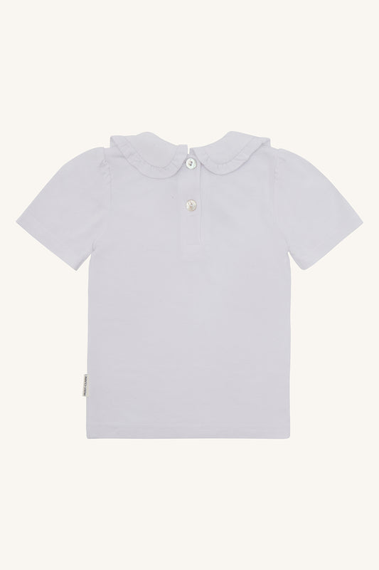 Hust & Claire T-Shirt "Alma" White mit Volant-Kragen