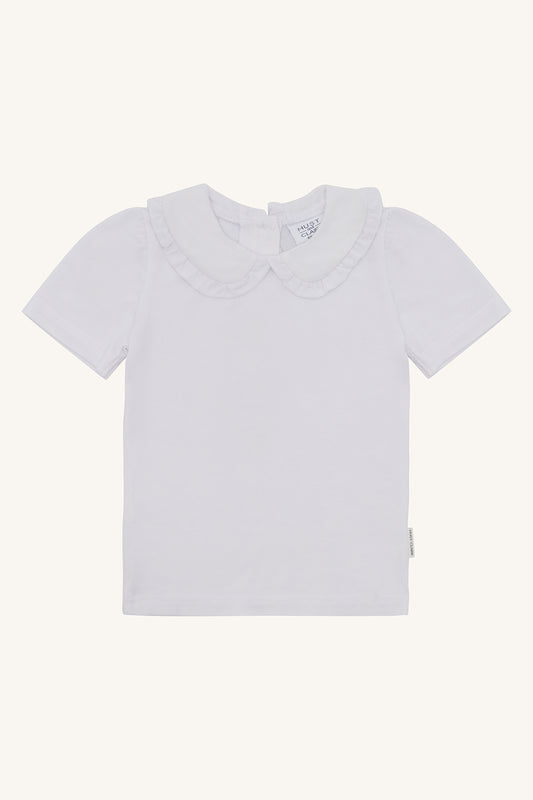 Hust & Claire T-Shirt "Alma" White mit Volant-Kragen