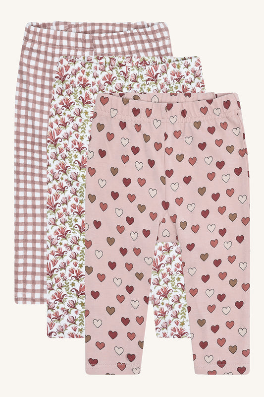 Hust & Claire "Leggings Liva" 3er Pack - Adobe Rose
